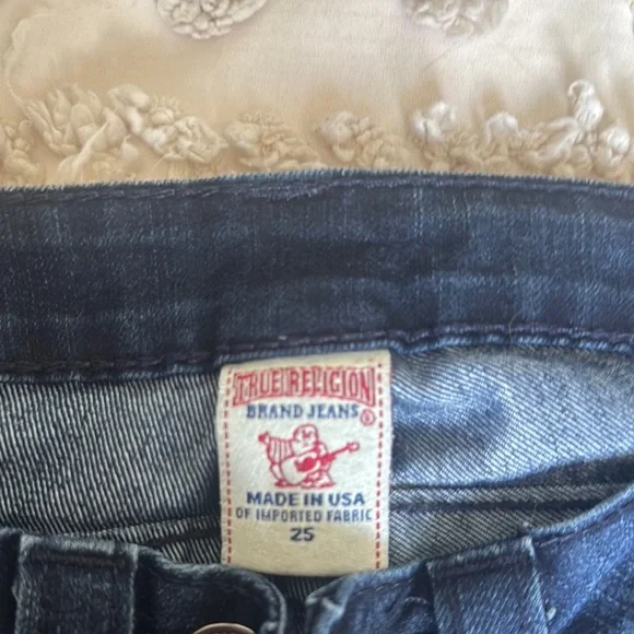 True Religion Blue Flare Wide Leg Jeans - Picture 3 of 6
